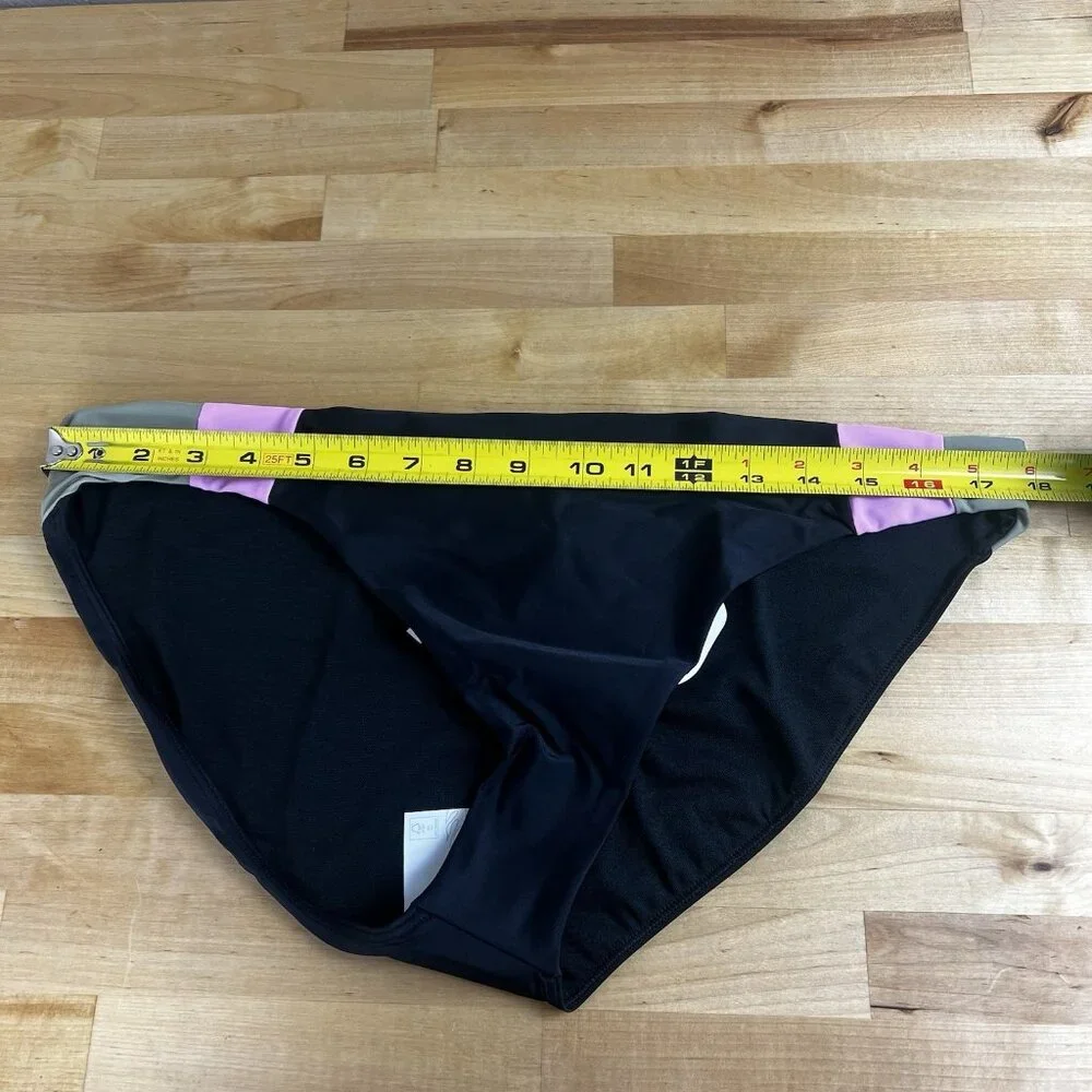 NWT prAna Tulum Swim‎ Bottoms Bikini Size XL Black Colorblock NEW
